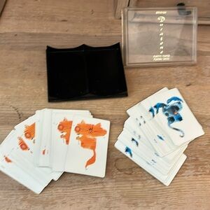 Duratone Bridge Playing Cards Vintage 2 Decks Cats Dogs Plastic Case